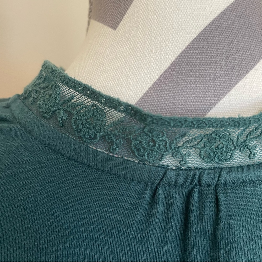 A New Day Dark Green Floral Blouse - Size: XXL - Picture 2 of 6